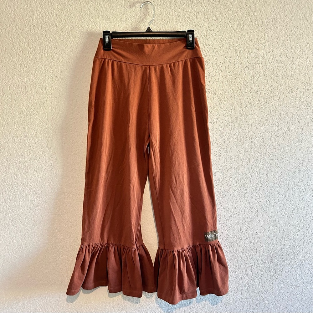 Women’s Matilda Jane Big Ruffles Pants Medium Terracotta Rust Mocha Brown Flair